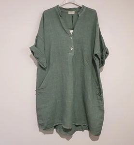 Oversized Loose Linen Shirt /dress Ass Colours