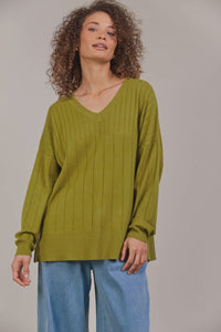 Palmer Relaxed Knit Chartreuse