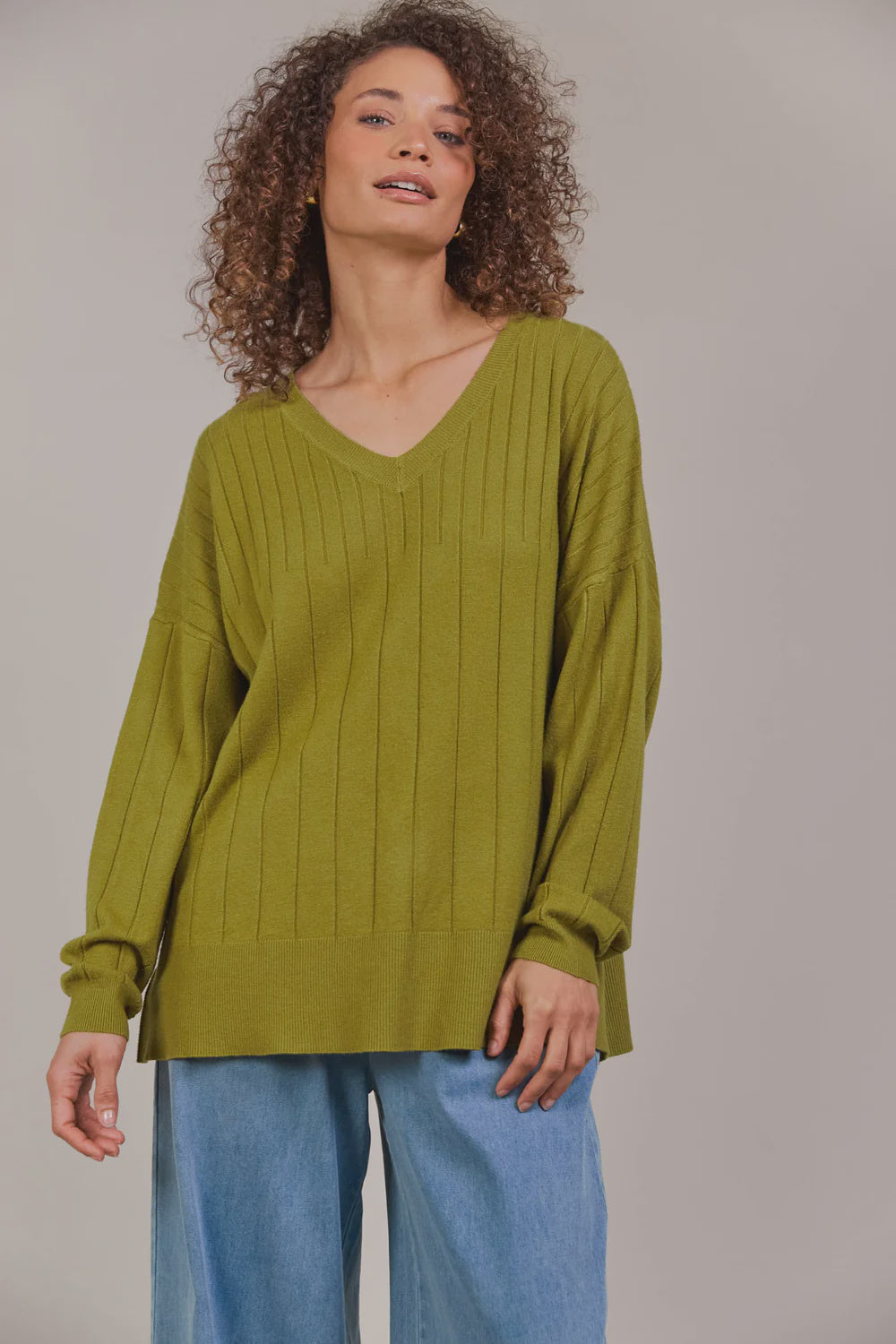 Palmer Relaxed Knit Chartreuse