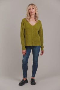 Palmer Cable Knit Chartreuse