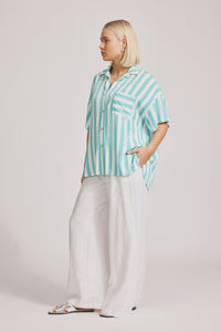 Treville Stripe Shirt Aqua