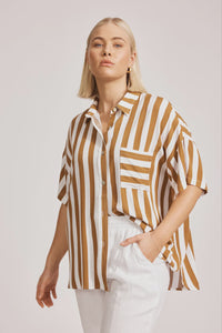Treville Stripe Shirt Caramel