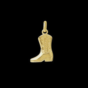 Cowgirl boot neck charm gold