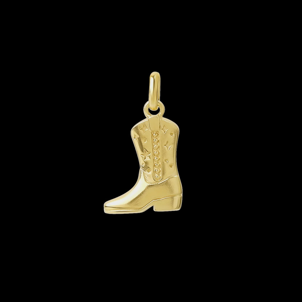 Cowgirl boot neck charm gold