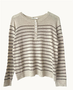 Gia Stripe Knit choc