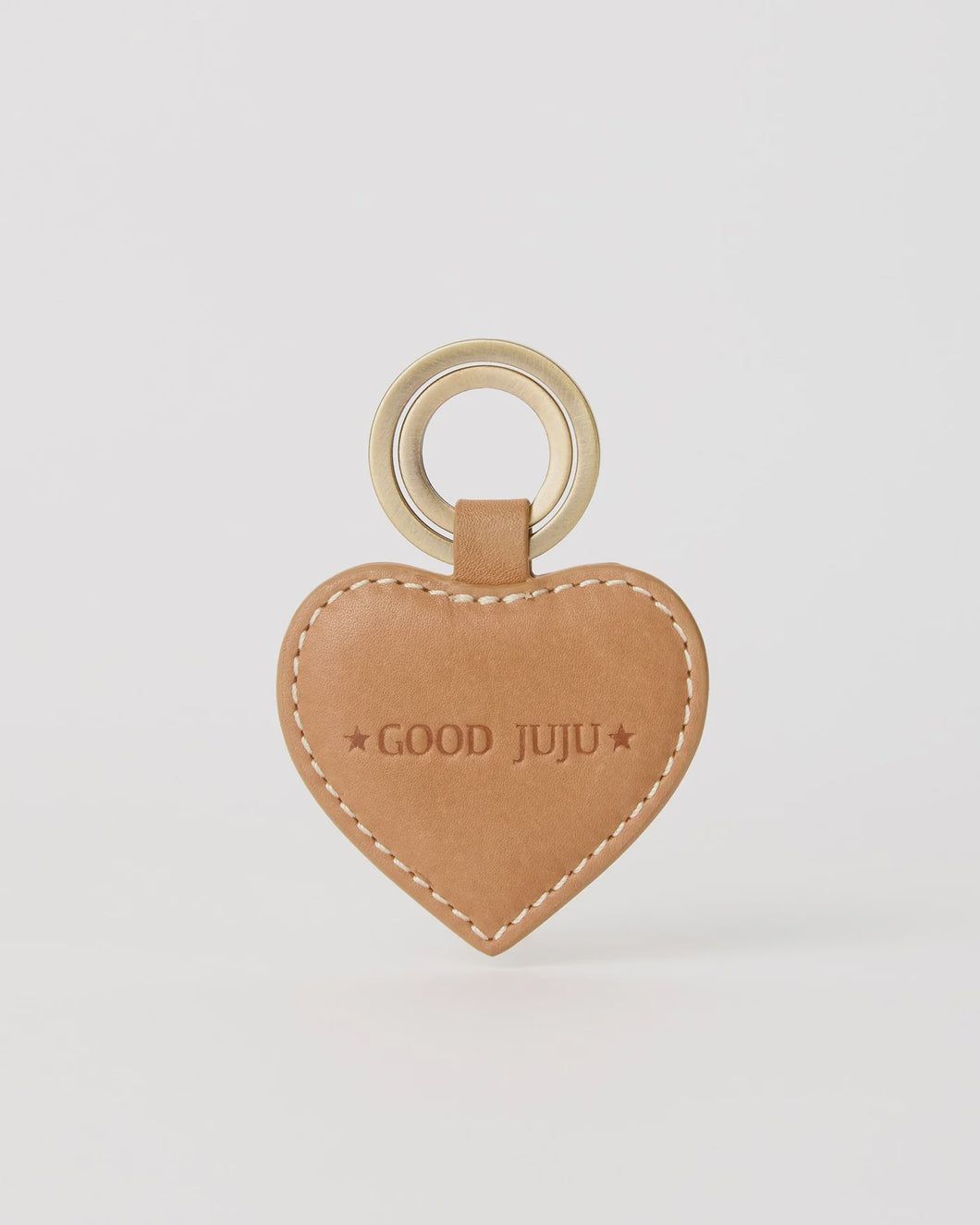 Heart Keyring Tan