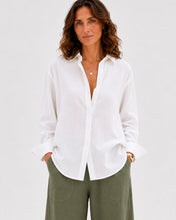 Load image into Gallery viewer, Oversized Linen Shirt White
