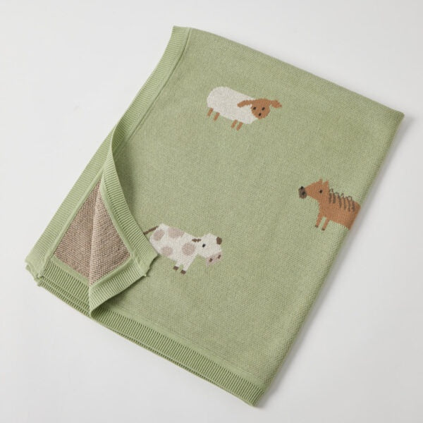 Barnyard Buddies Knitted Blanket