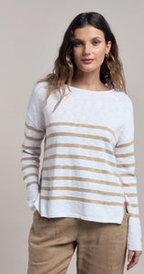 Bobbie Top white/camel