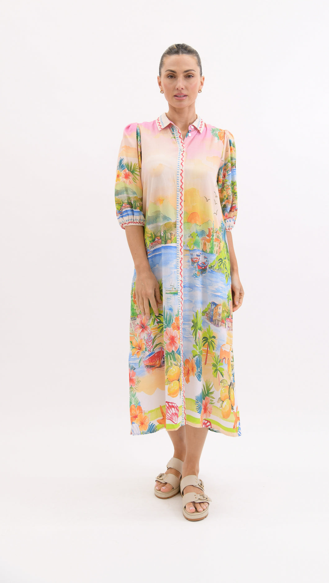 Harbour Bloom Linen Blend Dress