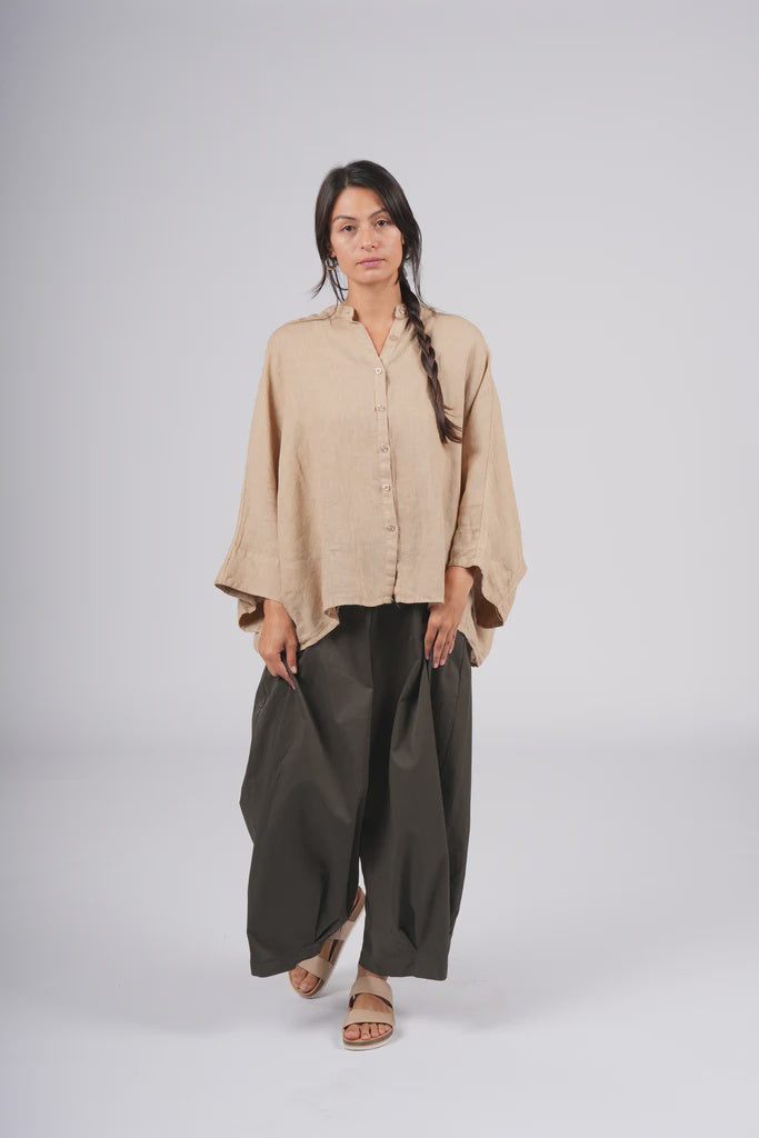 Wide Leg gathered cotton pant