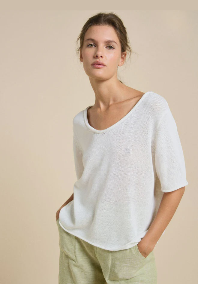 Scoop Spring Tee White