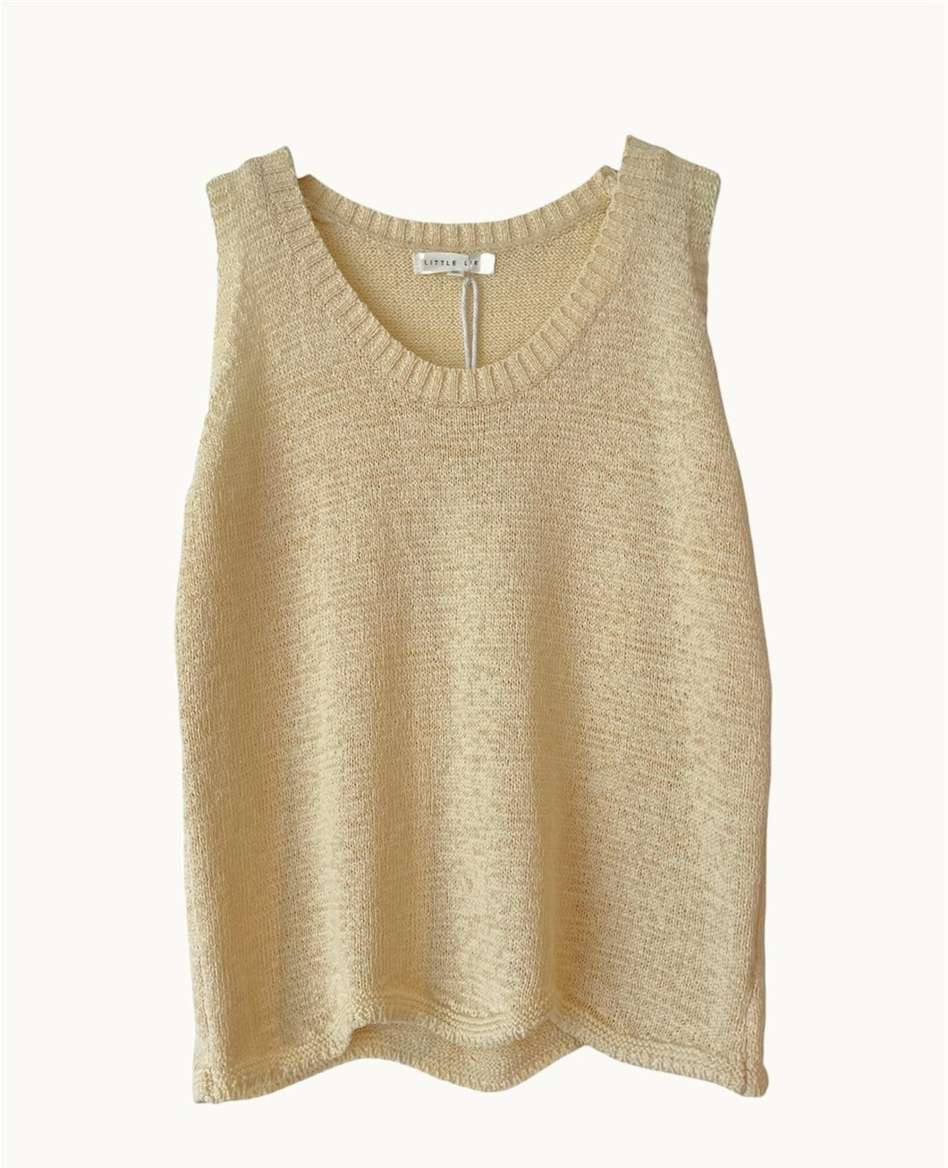 Scallop Hem Tank Buttermilk