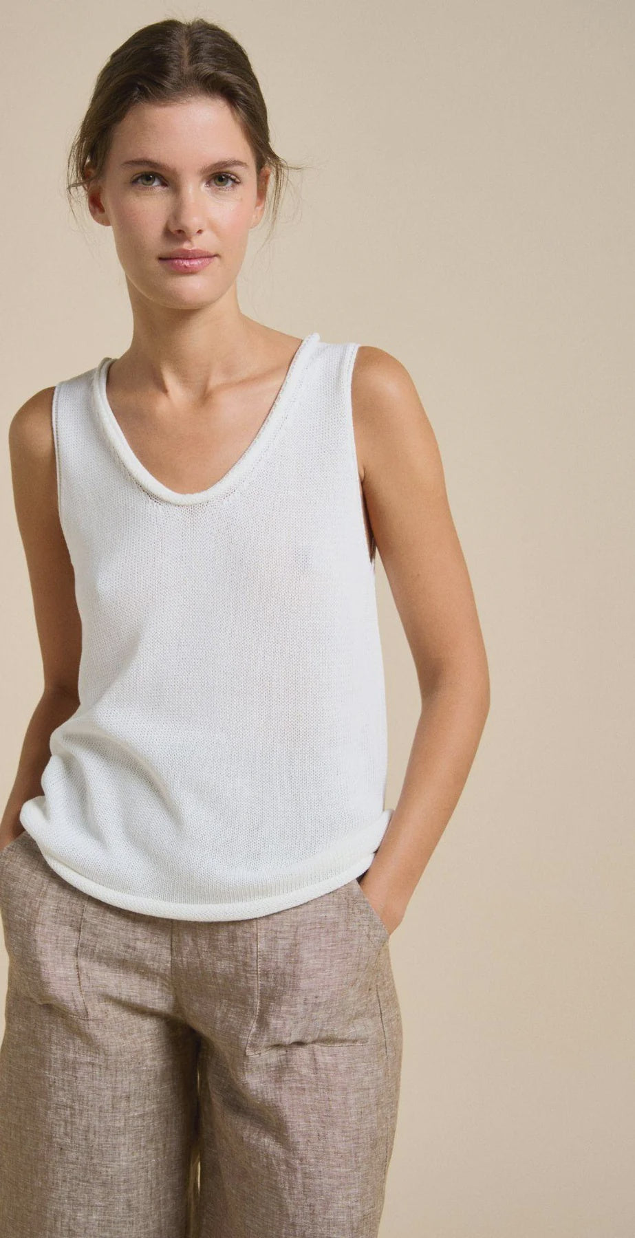 Scoop Spring Tank White